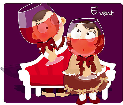 EPS 커플 여자 남자 어린이 의자 일러스트 사람 소녀 이벤트 소년 두명 소파 파티 와인 주스 로맨틱 어린이만 국내일러스트 음료 가구 컨셉 관계 주류 파일형식 벡터