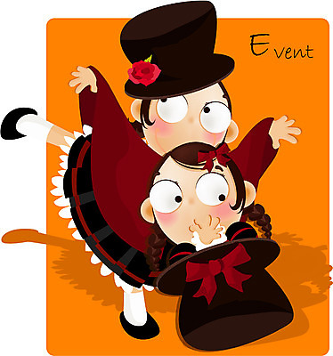 EPS 직업 여자 어린이 일러스트 사람 소녀 이벤트 두명 마술 마술사 마술사모자 여자만 어린이만 소녀만 국내일러스트 모자_잡화 파일형식 벡터