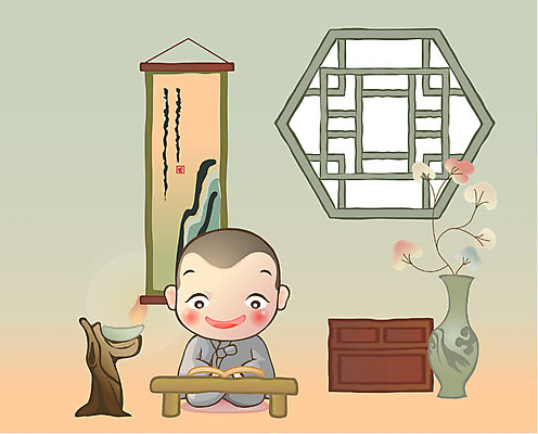 EPS 전통 기념일 남자 종교 초등학생 어린이 불교 일러스트 실내 한명 사람 소년 부처님오신날 승려 동자승 남자만 남자한명만 어린이만 소년만 소년한명만 국내일러스트 1 학생 이벤트 내부 성직자 파일형식 벡터