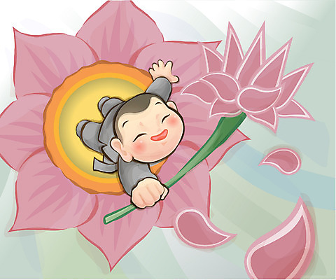 EPS 전통 기념일 남자 종교 초등학생 어린이 불교 일러스트 연꽃 한명 사람 소년 부처님오신날 승려 동자승 남자만 남자한명만 어린이만 소년만 소년한명만 국내일러스트 1 학생 꽃 이벤트 성직자 파일형식 벡터