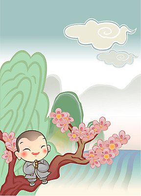 EPS 주간 나무 전통 기념일 남자 종교 초등학생 어린이 불교 일러스트 한명 사람 소년 야외 부처님오신날 승려 동자승 염주 남자만 남자한명만 어린이만 소년만 소년한명만 국내일러스트 자연요소 식물 1 학생 이벤트 성직자 불교용품 파일형식 벡터