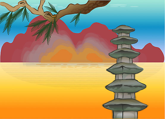 EPS 전통 시설물 건축 종교 고건축 불교 한국건축 일러스트 종교건축 한국 사람없음 야외 탑 동양건축 석탑 국내일러스트 건축물 아시아 파일형식 벡터 동양