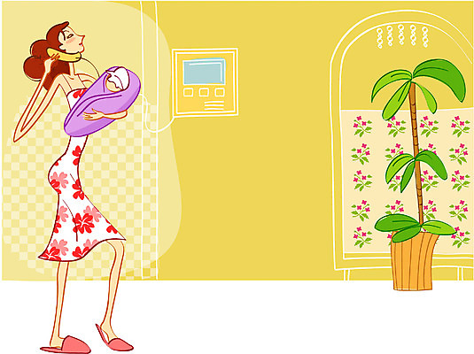 EPS 전신 라이프스타일 여자 화분 거실 일러스트 주택 실내 한명 사람 20대 성인 라이프 생활 청춘 육아 아기 아줌마 주부 미시라이프 방문 인터폰 여자만 여자한명만 세련 국내일러스트 1 중년 컨셉 청년 내부 건물 파일형식 벡터