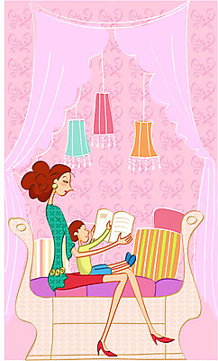 EPS 전신 라이프스타일 여자 어린이교육 교육 행복 아들 어린이 거실 일러스트 가정 가족 엄마 실내 사람 두명 라이프 생활 청춘 소파 독서 육아 아줌마 주부 미시라이프 여자만 세련 국내일러스트 감정 중년 컨셉 의자 관계 내부 파일형식 벡터