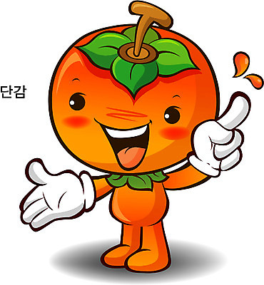EPS 식물 캐릭터 음식 과일 일러스트 홍보캐릭터 의인화 감 사람없음 알림 특산물 음식캐릭터 과일캐릭터 특산물캐릭터 단감 일러캐릭터 파일형식 벡터