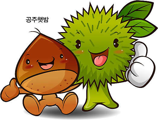 EPS 식물 캐릭터 음식 일러스트 홍보캐릭터 의인화 사람없음 견과류 밤 알림 특산물 음식캐릭터 특산물캐릭터 견과류캐릭터 일러캐릭터 파일형식 벡터