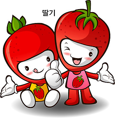 EPS 식물 캐릭터 음식 과일 일러스트 홍보캐릭터 딸기 의인화 사람없음 알림 특산물 음식캐릭터 과일캐릭터 특산물캐릭터 일러캐릭터 파일형식 벡터
