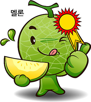 EPS 식물 캐릭터 음식 과일 일러스트 홍보캐릭터 의인화 사람없음 멜론 알림 특산물 음식캐릭터 과일캐릭터 특산물캐릭터 멜론캐릭터 일러캐릭터 파일형식 벡터