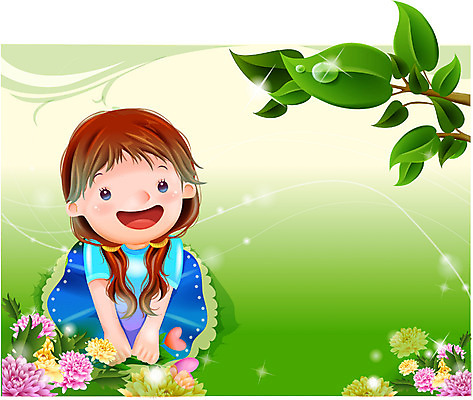 EPS 여자 꽃 감정 초등학생 어린이 일러스트 상상 자연 동화 국화 한명 사람 소녀 야외 순수 여자만 여자한명만 어린이만 소녀만 소녀한명만 국내일러스트 식물 1 학생 컨셉 생태계 파일형식 벡터