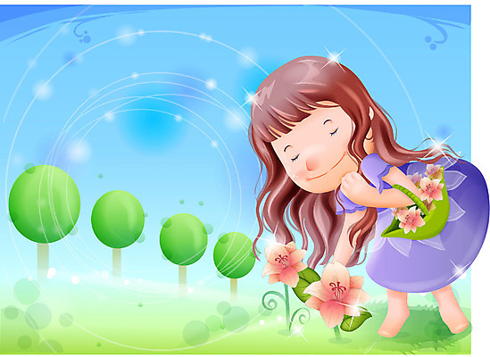 EPS 여자 꽃 감정 초등학생 어린이 일러스트 상상 자연 동화 한명 사람 소녀 야외 순수 가로수 꽃바구니 여자만 여자한명만 어린이만 소녀만 소녀한명만 국내일러스트 식물 1 학생 컨셉 바구니 생태계 파일형식 벡터