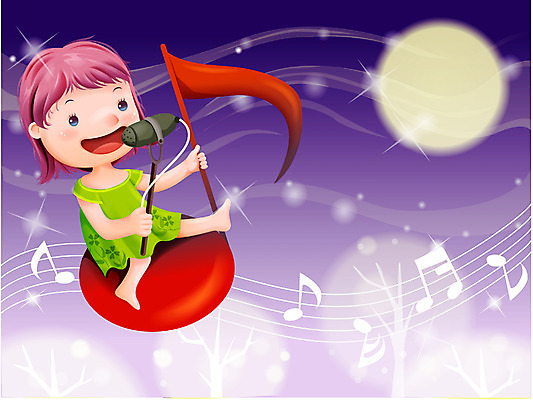 EPS 여자 감정 초등학생 어린이 음악 음표 일러스트 노래 상상 자연 동화 한명 사람 소녀 야간 순수 마이크 여자만 여자한명만 어린이만 소녀만 소녀한명만 국내일러스트 자연요소 1 학생 기호 음향기기 컨셉 문화예술 생태계 파일형식 벡터