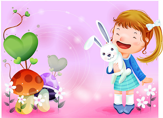 EPS 여자 꽃 감정 초등학생 어린이 인형 일러스트 상상 자연 동화 한명 사람 소녀 버섯 들꽃 토끼 순수 여자만 여자한명만 어린이만 소녀만 소녀한명만 국내일러스트 식물 1 학생 컨셉 포유류 반려동물 생태계 파일형식 벡터