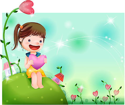 EPS 여자 감정 초등학생 어린이 일러스트 상상 자연 동화 사랑 한명 사람 소녀 하트 마음 순수 언덕 여자만 여자한명만 어린이만 소녀만 소녀한명만 국내일러스트 모양 1 학생 컨셉 생태계 파일형식 벡터