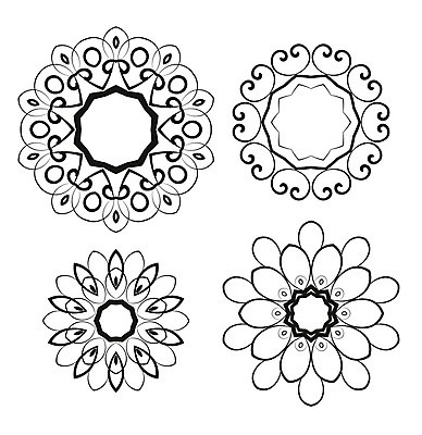 EPS 해외이미지 모양 디자인 꽃무늬 일러스트 추상 미술 사람없음 그래픽 세트 흰색 원형 화려 우아함 심볼 그림 기하학 만다라 엘리먼트 스타일 국경 해외202004 해외일러스트 도형 꽃 컬러 컨셉 무늬 문화예술 파일형식 벡터