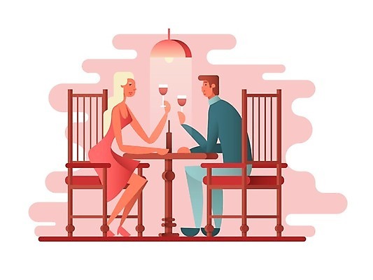 EPS 해외이미지 커플 여자 남자 음료 2 의자 데이트 일러스트 관계 유리 탁자 함께함 창조 대화 사랑 사람 앉기 성인 두명 식당 와인 저녁식사 낭만 램프 알코올 날짜 플랫 우아함 저녁 유혹 열정 스타일 성인만 해외202004 관능적 해외일러스트 감정 가구 컨셉 모션 재질 조명 주류 말하기 상점 식사 야간 파일형식 벡터