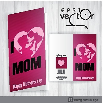 EPS 해외이미지 행복 실루엣 분홍색 일러스트 가족 사랑 사람없음 하트 축하 엽서 어머니의날 해외202004 해외일러스트 모양 기념일 감정 컬러 컨셉 관계 촬영기법 편지 미국문화 파일형식 벡터