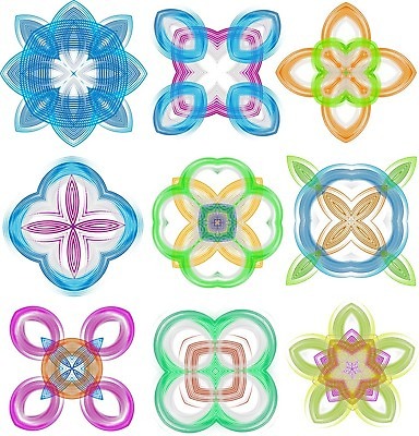 EPS 해외이미지 모양 디자인 일러스트 추상 나선형 창조 미술 사람없음 세트 컬러풀 심볼 엘리먼트 해외202004 해외일러스트 컬러 무늬 문화예술 파일형식 벡터