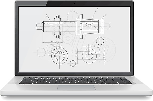 EPS 해외이미지 클립아트 디자인 산업 컨셉 일러스트 그래픽 노트북 전자제품 컴퓨터 금속 스크린 모니터 검은색 공책 기계 회색 흰색 키보드 바퀴 은색 스케치 오브젝트 톱니바퀴 엔진 기어 청사진 고립 제도 철강 해외202004 해외일러스트 컬러 재질 문구용품 미술 파일형식 벡터