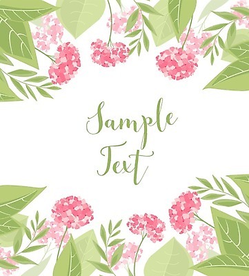 EPS 해외이미지 분홍색 백그라운드 잎 일러스트 프레임 타이포그라피 사람없음 우아함 수국 카피스페이스 해외202004 해외일러스트 식물 문자 꽃 컬러 컨셉 공백 파일형식 벡터