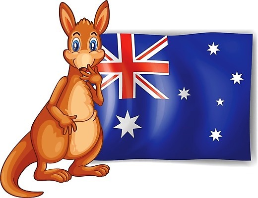 EPS 해외이미지 클립아트 동물 별 백그라운드 십자가 일러스트 그래픽 빨간색 파란색 흰색 깃발 호주 만화 심볼 사인 그림 캥거루 직사각형 고립 전국 해외202004 해외일러스트 자연요소 도형 컬러 포유류 오세아니아 파일형식 벡터