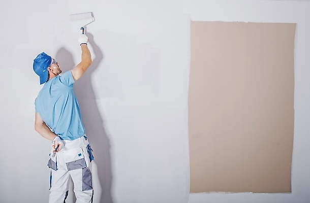 포토 JPG 해외이미지 백인 직업 남자 산업 벽 비즈니스 사다리 노동자 주택 실내 한명 내부 가로 페인트 방 도구 신선 업무 그림 상업 화가 마무리 리모델링 재주꾼 해외202004 해외포토 서양인 1 사람 건물 작업 파일형식