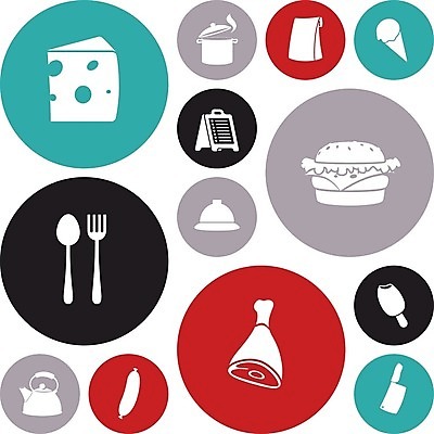 EPS 해외이미지 클립아트 디자인 음식 포크 일러스트 버튼 아이스크림 치즈 샌드위치 육류 그래픽 숟가락 식사 소시지 플랫 은색 찻주전자 심볼 사인 해외202004 해외일러스트 식기 컬러 식재료 주전자 디저트 유제품 수저 가공식품 파일형식 벡터