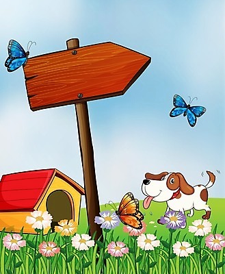 EPS 해외이미지 꽃 화살표 나비 일러스트 사람없음 반려동물 정원 강아지 개집 해외202004 해외일러스트 식물 동물 곤충 개 애견용품 파일형식 벡터