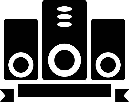 EPS 해외이미지 일러스트 파티 검은색 확성기 소리 콘서트 흰색 축하 볼륨 DJ 심볼 전자 오디오 시스템 뮤지컬 상형문자 해외202004 해외일러스트 문자 컬러 컨셉 이벤트 전자제품 공연 파일형식 벡터