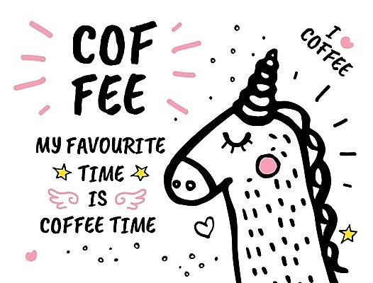 EPS 해외이미지 동물 디자인 배너 행복 커피 분홍색 일러스트 사랑 미술 사람없음 카페 스케치 그림 감탄 유니콘 해외202004 해외일러스트 감정 음료 컬러 문화예술 상점 파일형식 벡터