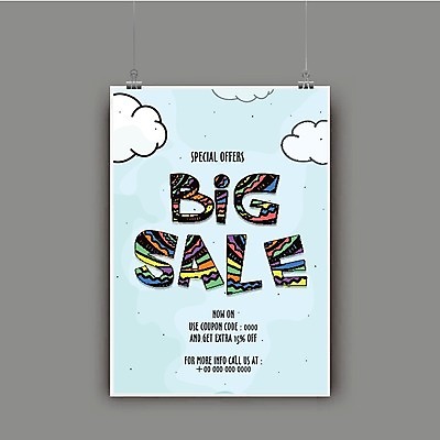 EPS 해외이미지 템플릿 배너 계절 포스터 일러스트 텍스트 사람없음 쇼핑 컬러풀 시장 낙서 마케팅 빅세일 재고정리 레터링 해외202004 해외일러스트 컬러 세일 파일형식 벡터