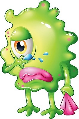 EPS 해외이미지 캐릭터 일러스트 사람없음 울음 눈물 손수건 닦기 몬스터 해외202004 해외일러스트 일러캐릭터 감정 모션 표정 파일형식 벡터