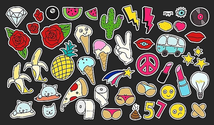 EPS 해외이미지 캐릭터 손 어린이 음식 스티커 일러스트 부분 아이스크림 버스 수박 키스 선인장 피자 바나나 사랑 세트 비키니 장미 평화 고양이 립스틱 달콤 낙서 만화 레몬 심볼 파인애플 입술 코믹 다이아몬드 배지 손그림 태평양 당나귀 80대 고립 히피 힙스터 해외202004 해외일러스트 일러캐릭터 식물 패션 노년 수영복 꽃 감정 육상교통 바다 컨셉 과일 포유류 디저트 대중교통 패스트푸드 서양음식 사람 신체부위 반려동물 화장품 말_동물 맛 보석 열대과일 애정표현 파일형식 벡터