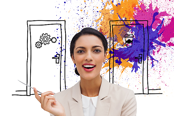 포토 JPG 해외이미지 디자인 응시 여자 행복 셔츠 비즈니스 한명 정장 20대 문 디지털 보라색 페인트 잡기 비즈니스우먼 자신감 복도 우아함 선택 스마트 톱니바퀴 스타일 해외202004 해외포토 1 시선 옷 감정 컬러 컨셉 상의 모션 사람 청년 직장인 파일형식