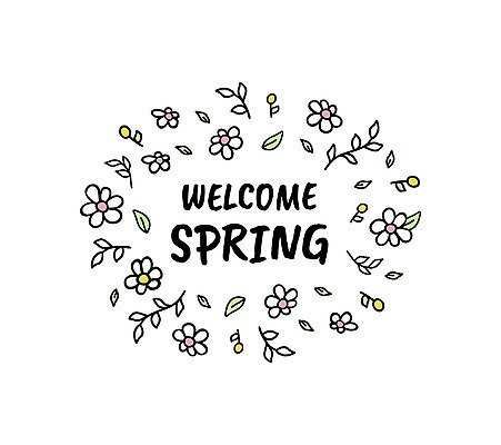 EPS 해외이미지 무료이미지 디자인 꽃 일러스트 봄 레터링 해외202004 해외일러스트 식물 계절 파일형식 벡터 무료콘텐츠