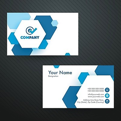 EPS 해외이미지 모양 템플릿 직업 일러스트 회사 비즈니스 명함 추상 가로 파란색 세트 사무실 정보 발표 인쇄 육각형 기하학 주소 승진 브랜딩 해외202004 해외일러스트 도형 컬러 무늬 파일형식 벡터