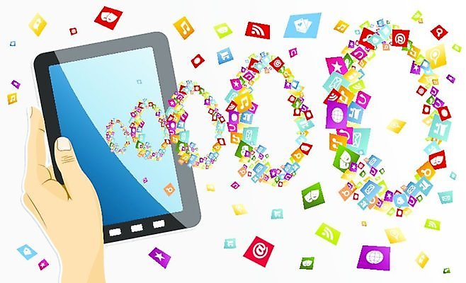 EPS 해외이미지 손 일러스트 모바일 들기 신체부위 태블릿 어플리케이션 온라인 소셜미디어 해외202004 해외일러스트 모션 사람 전자제품 스마트기기 파일형식 벡터