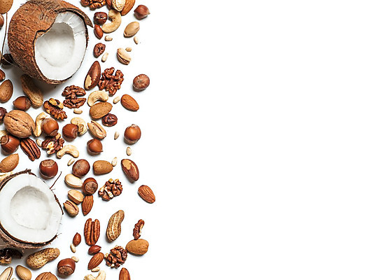 포토 JPG 해외이미지 백그라운드 건조 사람없음 흰색 땅콩 호두 코코넛 아몬드 잣 피스타치오 피칸 헤이즐넛 카피스페이스 브라질넛 해외포토 컬러 과일 공백 견과류 파일형식