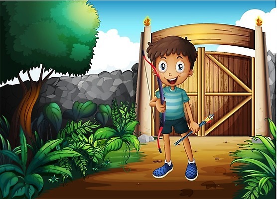 EPS 해외이미지 나무 식물 구름 남자 어린이 벽 스포츠 잎 일러스트 하늘 화살 사람 소년 목재 그래픽 장식 초록색 갈색 흙 바위 흰색 나뭇가지 잡초 바리케이드 만화 땅 활 그림 대문 양궁 땅바닥 콘크리트 해외202004 해외일러스트 자연요소 컬러 재료 바닥 문 파일형식 벡터