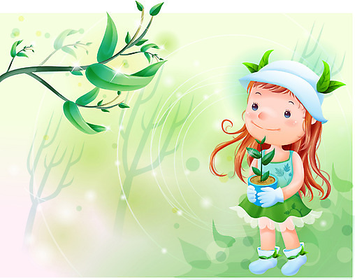 EPS 여자 감정 화분 초등학생 어린이 일러스트 상상 자연 동화 한명 사람 소녀 야외 숲속 순수 여자만 여자한명만 어린이만 소녀만 소녀한명만 국내일러스트 1 학생 컨셉 숲 생태계 파일형식 벡터
