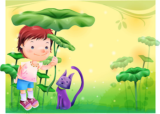 EPS 남자 감정 초등학생 어린이 일러스트 상상 자연 동화 한명 사람 소년 고양이 순수 연잎 남자만 남자한명만 어린이만 소년만 소년한명만 국내일러스트 1 학생 컨셉 잎 포유류 반려동물 생태계 파일형식 벡터