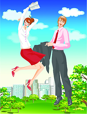 EPS 주간 전신 여자 남자 일러스트 비즈니스 자연 사람 빌딩 성인 야외 두명 업무 직장인 비즈니스맨 비즈니스우먼 성인만 국내일러스트 자연요소 직업 건물 작업 생태계 파일형식 벡터