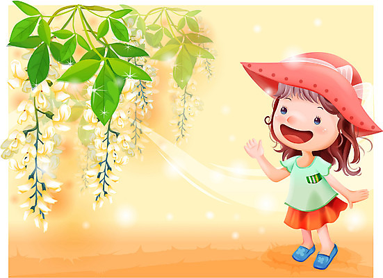 EPS 여자 꽃 감정 초등학생 어린이 일러스트 상상 자연 동화 한명 사람 소녀 순수 아카시아 여자만 여자한명만 어린이만 소녀만 소녀한명만 국내일러스트 나무 식물 1 학생 컨셉 생태계 파일형식 벡터