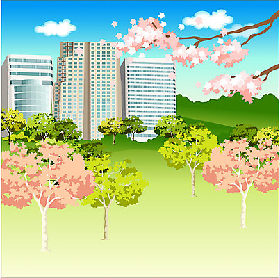 EPS 주간 나무 시설물 공원 공공시설 현대건축 건축 꽃 백그라운드 일러스트 비즈니스 자연 하늘 아파트 풍경 빌딩 사람없음 야외 건물 도시 국내일러스트 자연요소 식물 건축물 주택 시설 생태계 파일형식 벡터