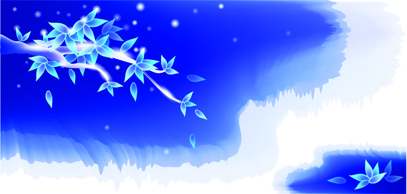 EPS 나무 식물 사계절 계절 컬러 백그라운드 겨울 일러스트 자연 나뭇잎 풍경 사람없음 파란색 나뭇가지 겨울배경 국내일러스트 잎 생태계 파일형식 벡터