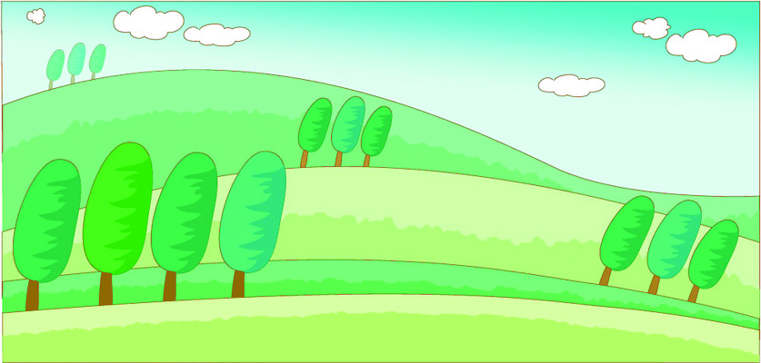 EPS 주간 나무 구름 사계절 계절 컬러 백그라운드 일러스트 자연 하늘 여러그루 풍경 초원 사람없음 야외 초록색 여름 봄 국내일러스트 자연요소 식물 다수 생태계 파일형식 벡터