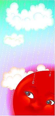 EPS 주간 자연요소 구름 계절 얼굴 백그라운드 일러스트 상상 자연 날씨 풍경 사람없음 야외 여름 태양 비 더위 빗방울 국내일러스트 신체부위 비_날씨 생태계 파일형식 벡터