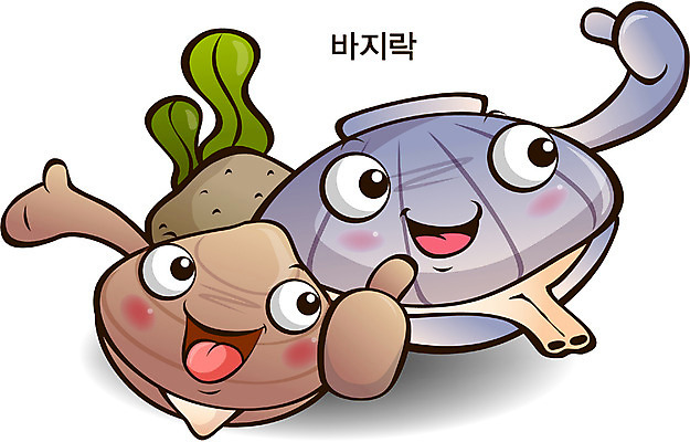 EPS 캐릭터 음식 일러스트 홍보캐릭터 조개 연체동물 의인화 사람없음 알림 특산물 음식캐릭터 특산물캐릭터 바지락 일러캐릭터 어패류 무척추동물 파일형식 벡터