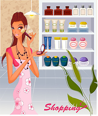 EPS 우먼라이프 라이프스타일 계절 여자 패션 화분 일러스트 부분 조명 실내 한명 사람 상반신 20대 성인 쇼핑 화장 상점 화장품 전시 상품 볼터치 여자만 여자한명만 성인여자만 청년만 청년여자만 성인한명만 청년여자한명만 성인여자한명만 성인만 국내일러스트 1 청년 내부 생활 뷰티 파일형식 벡터