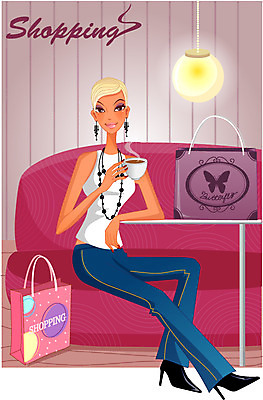 전신 우먼라이프 라이프스타일 계절 여자 패션 커피 가구 일러스트 탁자 휴식 조명 실내 한명 사람 앉기 20대 성인 쇼핑 소파 쇼핑백 여자만 여자한명만 성인여자만 청년만 청년여자만 성인한명만 청년여자한명만 성인여자한명만 성인만 국내일러스트 1 음료 생활용품 컨셉 의자 가방 모션 청년 내부 생활