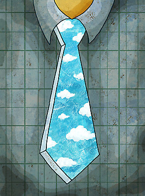 JPG 구름 잡화 일러스트 비즈니스 페인터 넥타이 추상 사람없음 희망 꿈 직장인 비즈니스맨 국내일러스트 자연요소 직업 남자 감정 무늬 페인팅 파일형식